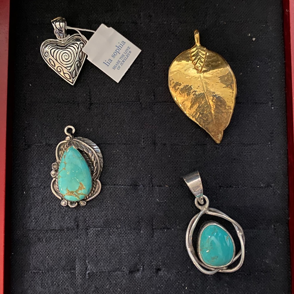 Gold and silver necklace pendants